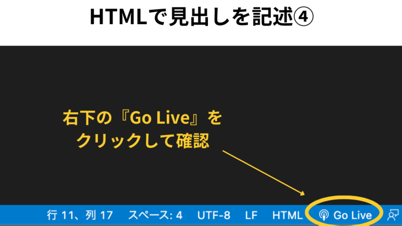 HTMLで見出しを記述する方法④